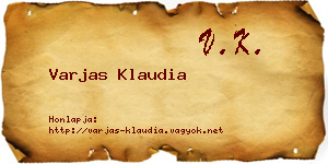 Varjas Klaudia névjegykártya